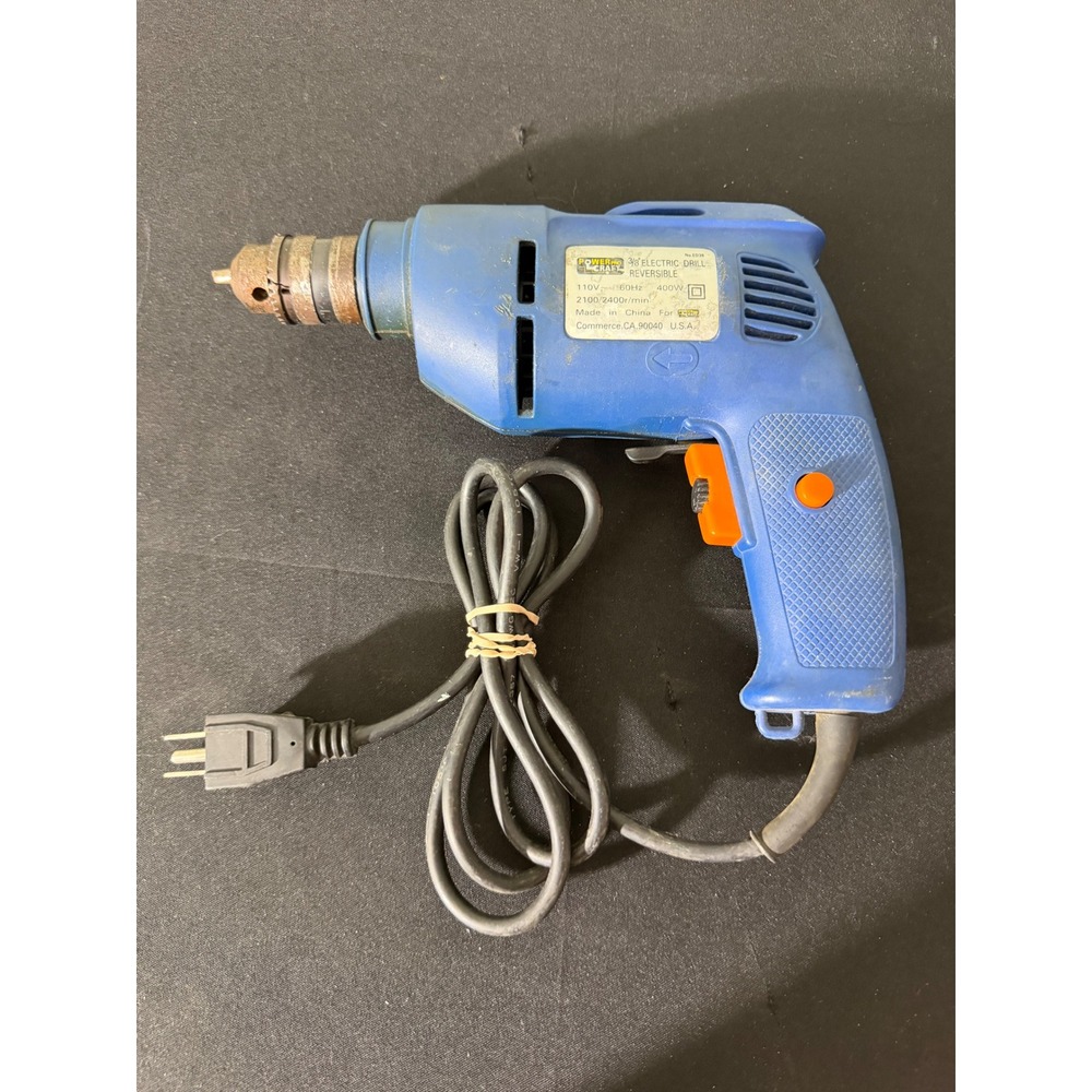 Power Pro Craft Electric Drill 3/8" Blue Fair ED38 Reversible 400W Corded